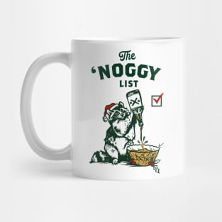 Funny Christmas Eggnog Drinking Santa Raccoon Mug